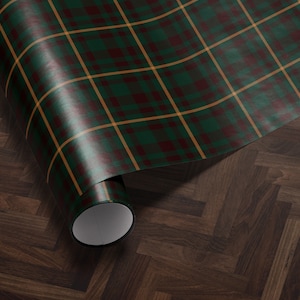 Traditional Christmas Plaid Wrapping Paper Holiday Gift Wrap Tartan Gift Wrap Green Christmas Gift Wrap Christmas Wrapping Paper Plaid