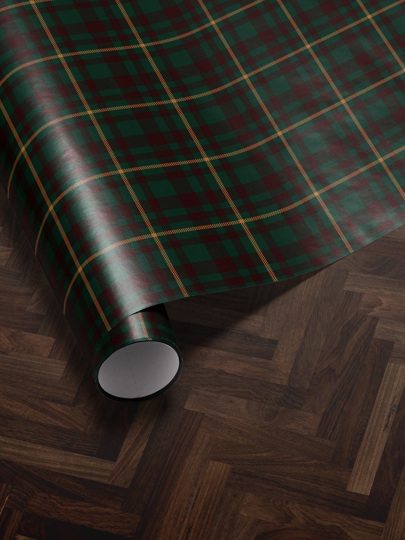 Traditional Christmas Plaid Wrapping Paper Holiday Gift Wrap Tartan Gift Wrap Green Christmas Gift Wrap Christmas Wrapping Paper Plaid