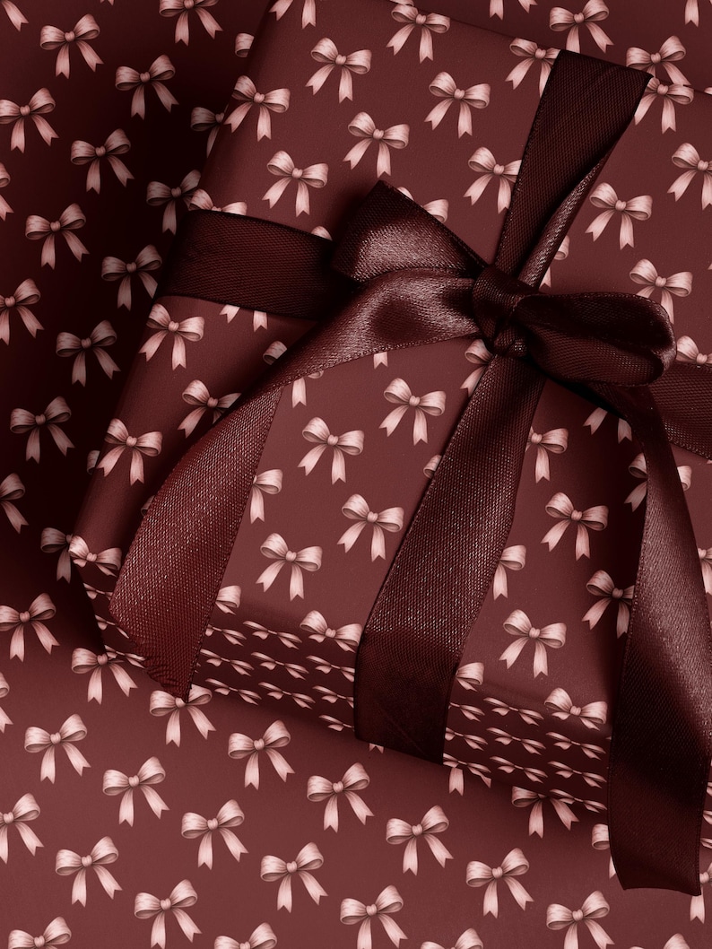 Pink Bow Wrapping Paper Roll Gift Wrapping Paper Birthday Gift Idea Pink Wrapping Paper Girl Baby Shower Gift Wrap Kid Birthday Party Decor