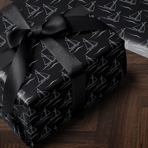 Sailboat Gift Wrap Sailing Wrapping Paper Coastal Gift Wrap Yacht Wrapping Paper Sailor Gift Wrap Moody Wrapping Paper Wedding Gift Wrap