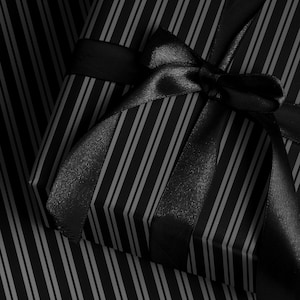 Gothic Gift Wrap Black Stripe Wrapping Paper Elegant Gift Wrap Classic Wrapping Paper Holiday Gift Wrap Chic Wrapping Paper Birthday Gift
