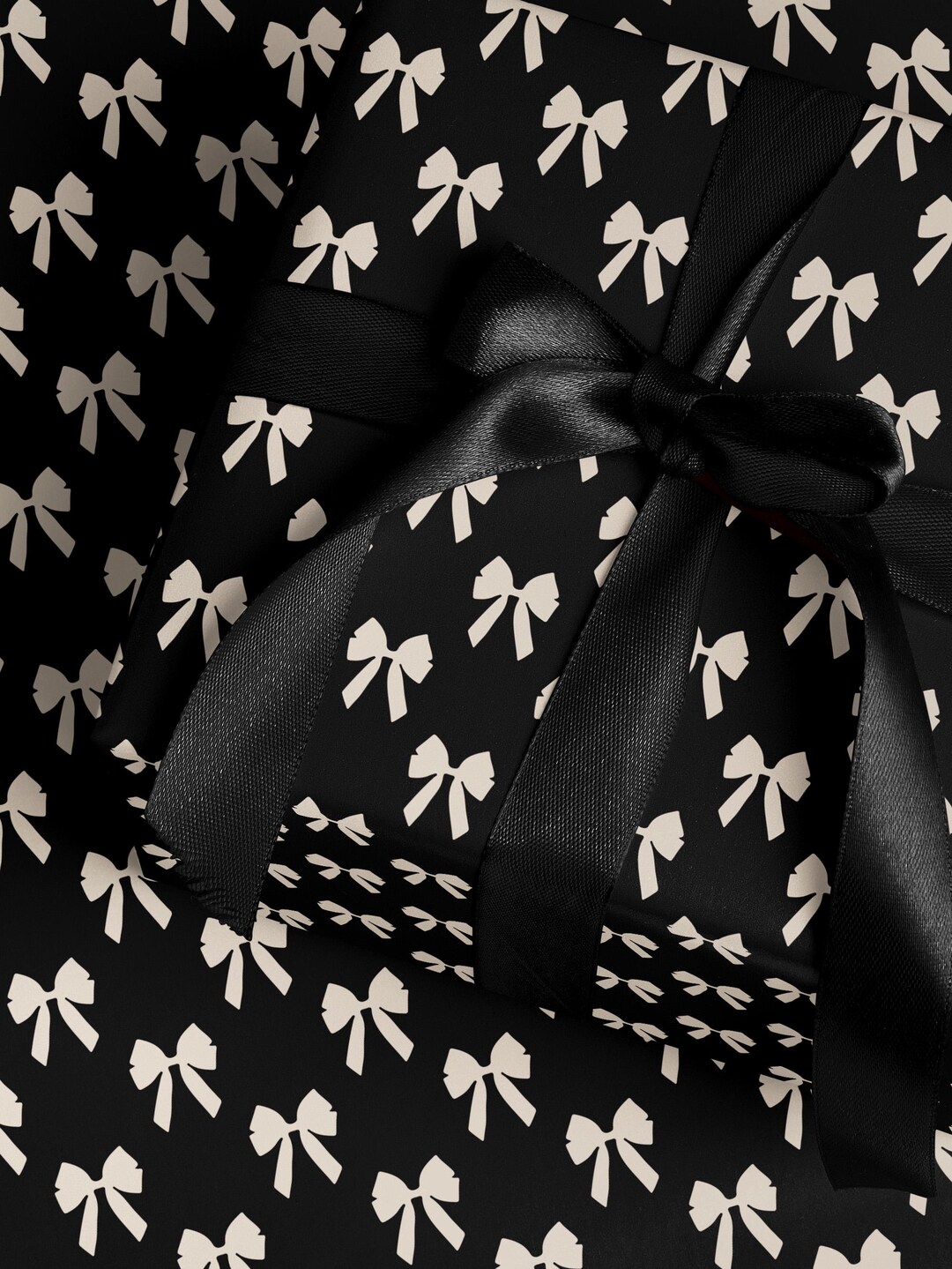 Classy Wrapping Paper Black Bow Gift Wrap Chic Wrapping Paper Wedding ...