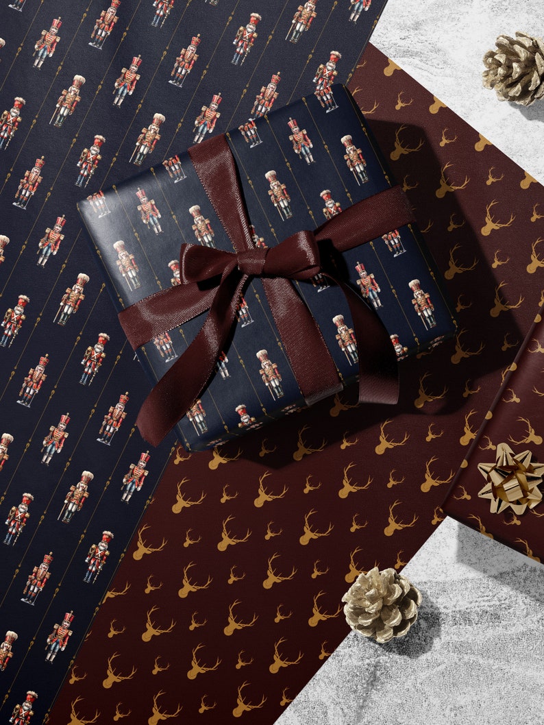 Christmas Wrapping Paper Holiday Gift Wrap Nutcracker Gift Wrap Elegant Christmas Gift Wrap Vintage Gift Wrap Seasonal Gift Wrap Christmas