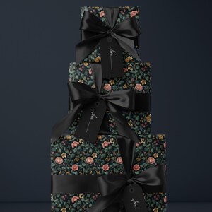 Botanical Garden Wrapping Paper Roll Elegant Gift Wrap Rose Wrapping Paper Lovely Design Gift Wrap Wedding Wrapping Paper Botanical Print
