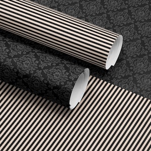 Gothic Gift Wrap Black Wrapping Paper Damask Decor Dark Moody Wrapping Paper Xmas Gift Wrap Paper Elegant Halloween Gift Christmas Party