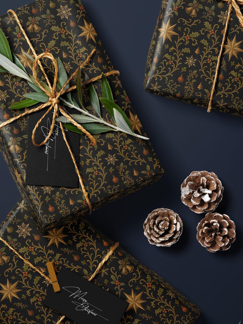 Christmas Gift Wrap Holiday Wrapping Paper Nostalgic Christmas Wrapping Paper Festive Decor Christmas Party Gift Idea Christmas Home Decor