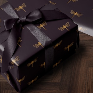 Dragonfly Gift Wrap Roll Wrapping Paper Print Dragonfly Gift for Her Bug Lover Elegant Gift Wrap Garden Lover Gift for Women Wedding Gift
