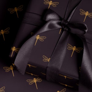 Dragonfly Gift Wrap Roll Wrapping Paper Print Dragonfly Gift for Her Bug Lover Elegant Gift Wrap Garden Lover Gift for Women Wedding Gift
