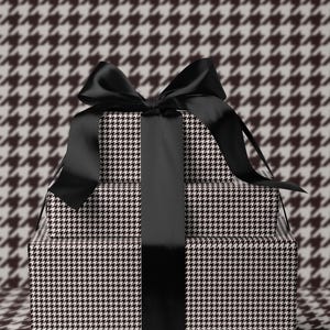 Houndstooth Gift Wrap Paper Vintage Wrapping Paper Black and White Plaid Gift Wrap College Gift for Her Decorative Paper Wrapping Supplies
