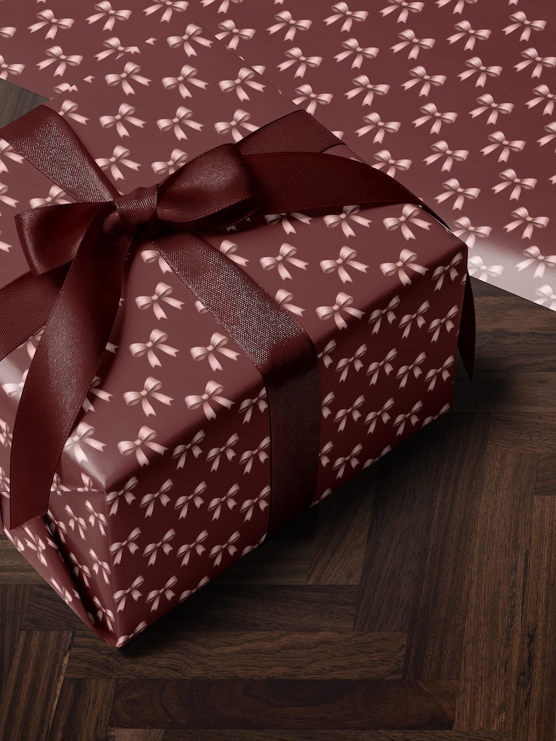 Pink Bow Wrapping Paper Roll Gift Wrapping Paper Birthday Gift Idea Pink Wrapping Paper Girl Baby Shower Gift Wrap Kid Birthday Party Decor
