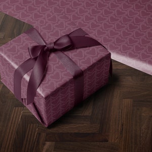 Purple Heart Wrapping Paper Heart Gift Wrap Valentine Gift Wrap Elegant Gift Wrap Love Gift Wrap Galentine Wrapping Paper Wedding Gift Wrap