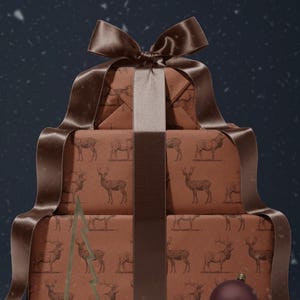 Deer Wrapping Paper Elk Gift Wrap Hunting Gift for Men Holiday Wrapping Paper Christmas Gift Masculine Gift Christmas Present Stag Party
