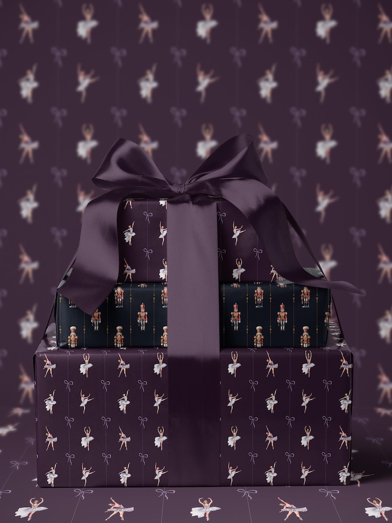 Ballerina Wrapping Paper Girl Gift Wrap Nutcracker Gift Wrap Elegant Christmas Gift Wrap Ballet Wrapping Paper Christmas Gift Wrap Girl