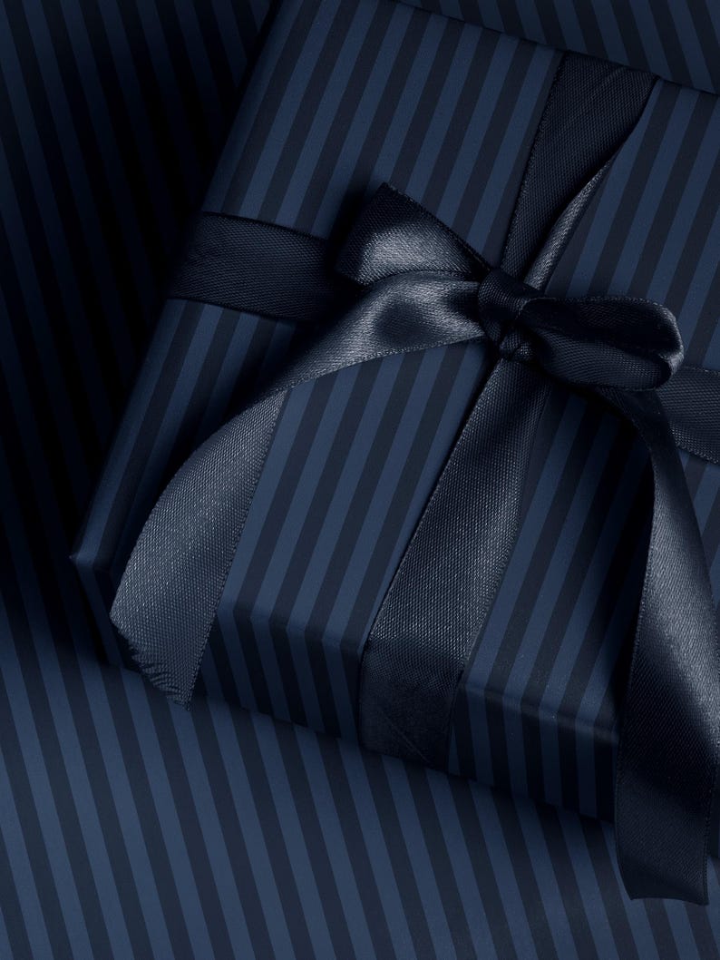 Blue Stripe Gift Wrap Blue Wrapping Paper Christmas Party Gift Idea Children Gift Wrap Birthday Wrapping Paper Vintage Wrapping Paper Boy