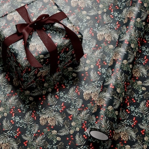 Christmas Wrapping Paper Holiday Gift Wrap Christmas Gift Wrap Christmas Tree Gift Wrap Elegant Christmas Gift Wrap Seasonal Gift Wrap Berry