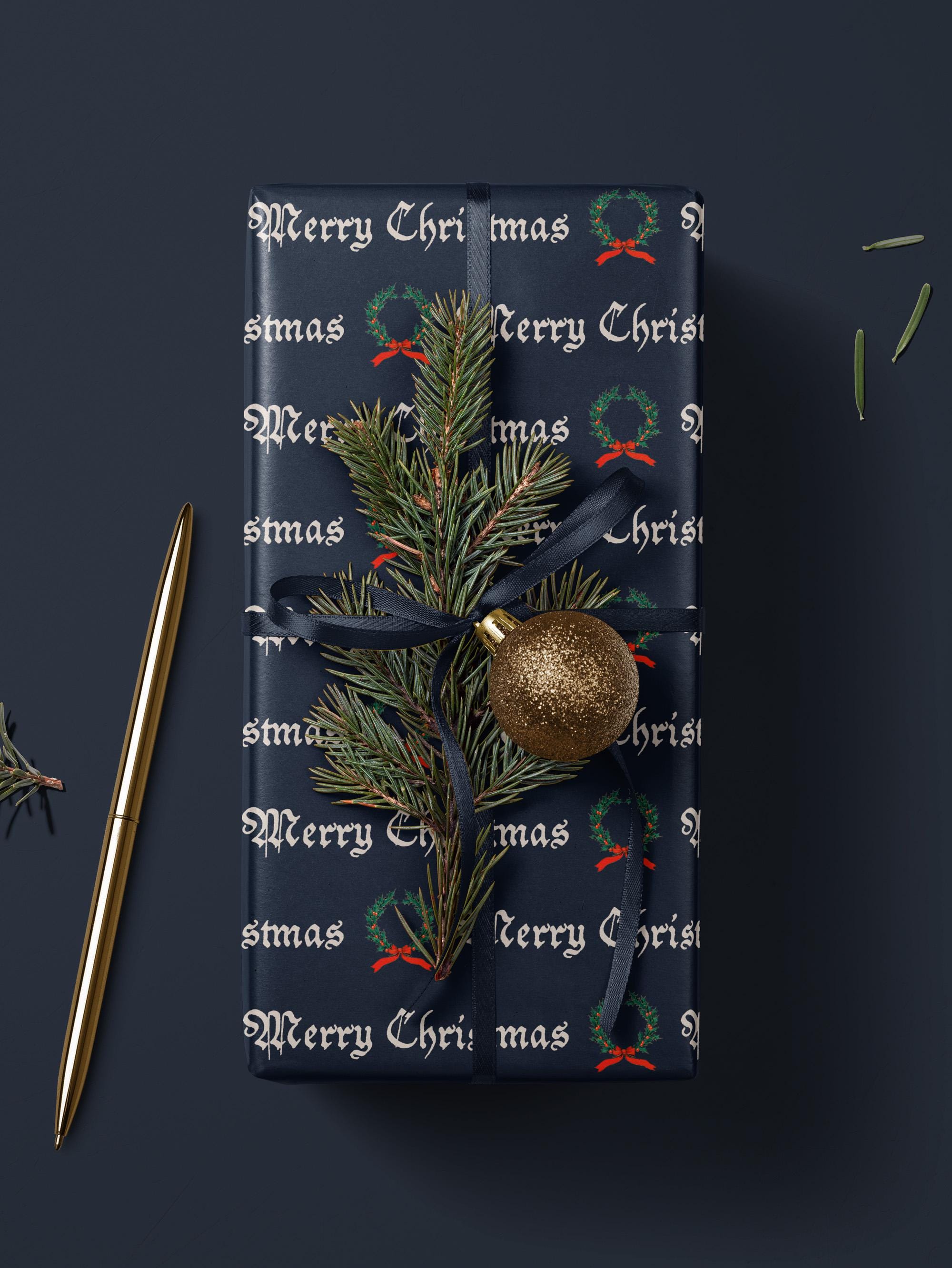 Merry Christmas Gift Wrapping Paper Roll Holiday Gift Wrap Christmas Party Gift Idea Christmas Wrapping Paper Festive Decor Christmas Paper