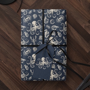 Octopus Gift Wrapping Paper Ocean Life Art Underwater Print Wrapping Paper Pattern Octopus Art Sea Life Gift Octopus Decor Scrapbook Paper