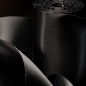 Wide Black Satin Ribbon for Gift Wrapping 4 Inch Luxury Ribbon for Statement Bows Wedding Decor Holiday Gift Packaging Large Bow Ribbon
