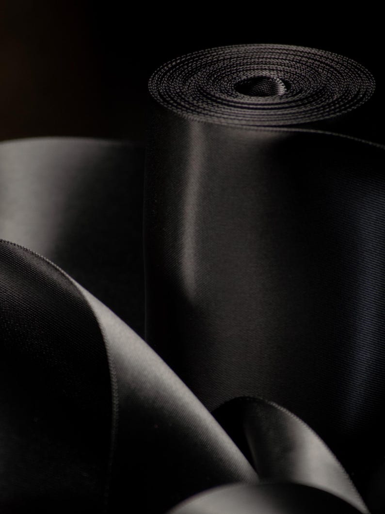 Wide Black Satin Ribbon for Gift Wrapping 4 Inch Luxury Ribbon for Statement Bows Wedding Decor Holiday Gift Packaging Large Bow Ribbon
