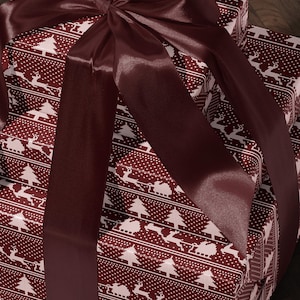 Christmas Sweater Wrapping Paper Santa Sleigh and Reindeer Gift Wrap Ugly Christmas Sweater Design Cozy Christmas Decor Holiday Gift Wrap