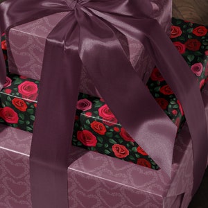 Purple Heart Wrapping Paper Heart Gift Wrap Valentine Gift Wrap Elegant Gift Wrap Love Gift Wrap Galentine Wrapping Paper Wedding Gift Wrap