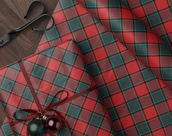 Christmas Plaid Wrapping Paper Nostalgic Christmas Gift Wrap Red and Green Paper Festive Decor Holiday Wrapping Paper Christmas Party Gift