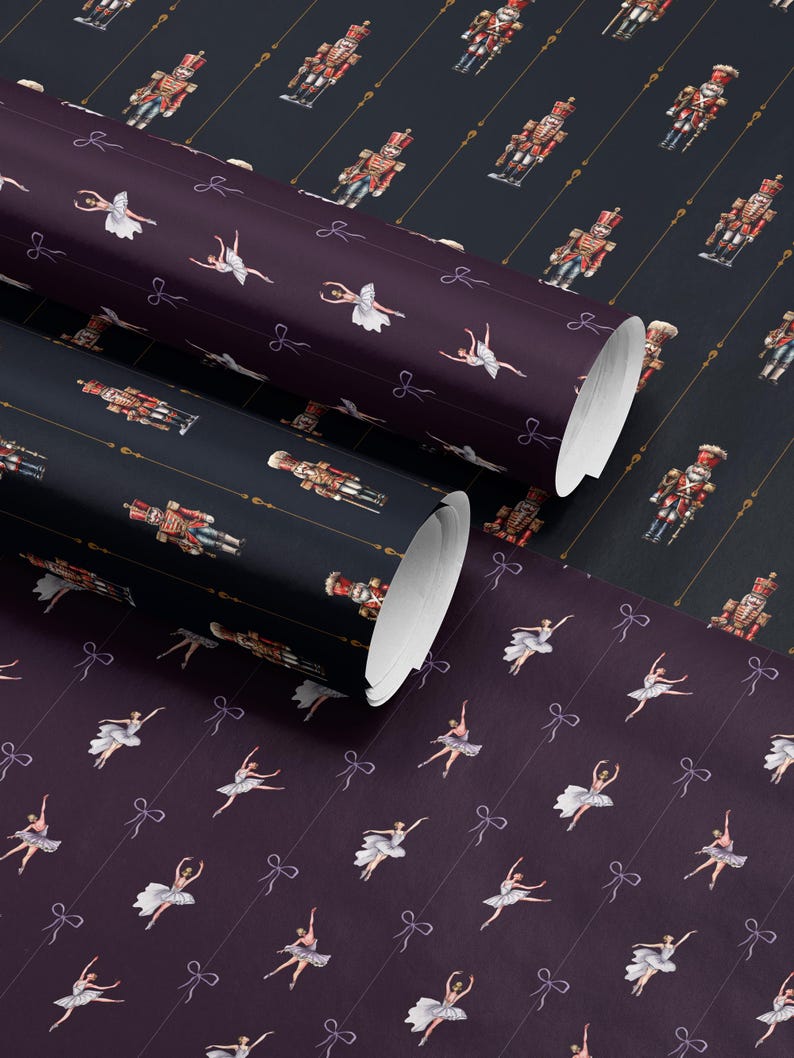 Ballerina Wrapping Paper Girl Gift Wrap Nutcracker Gift Wrap Elegant Christmas Gift Wrap Ballet Wrapping Paper Christmas Gift Wrap Girl