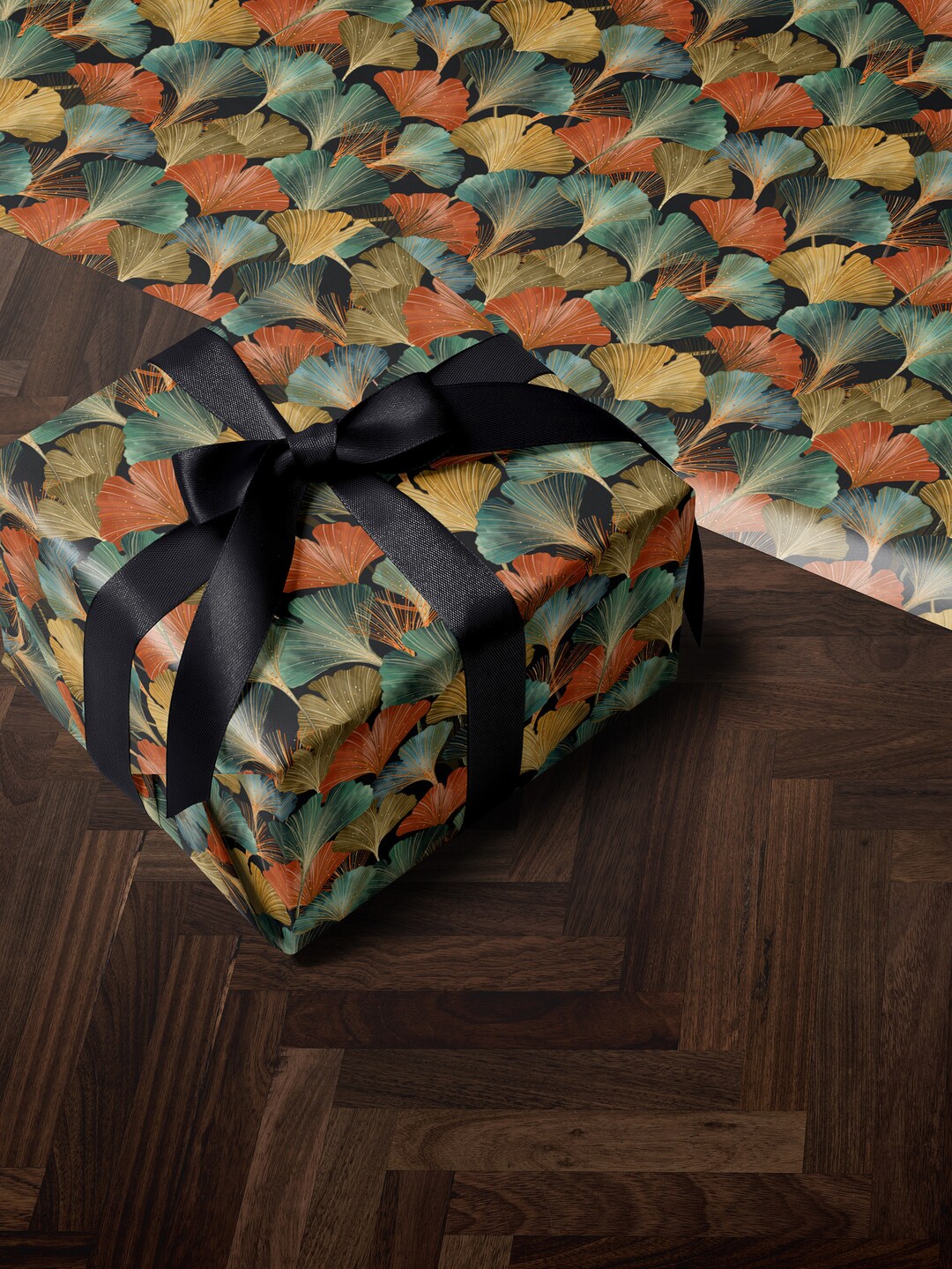 Colorful Gift Wrap Leaves Wrapping Paper Floral Gift Wrap Elegant
