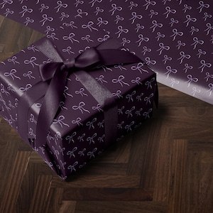 Purple Bow Wrapping Paper Cute Gift Wrap Christmas Decor Elegant Gift Wrap Ballet Decor Ballerina Wrapping Paper Kid Birthday Party Favor