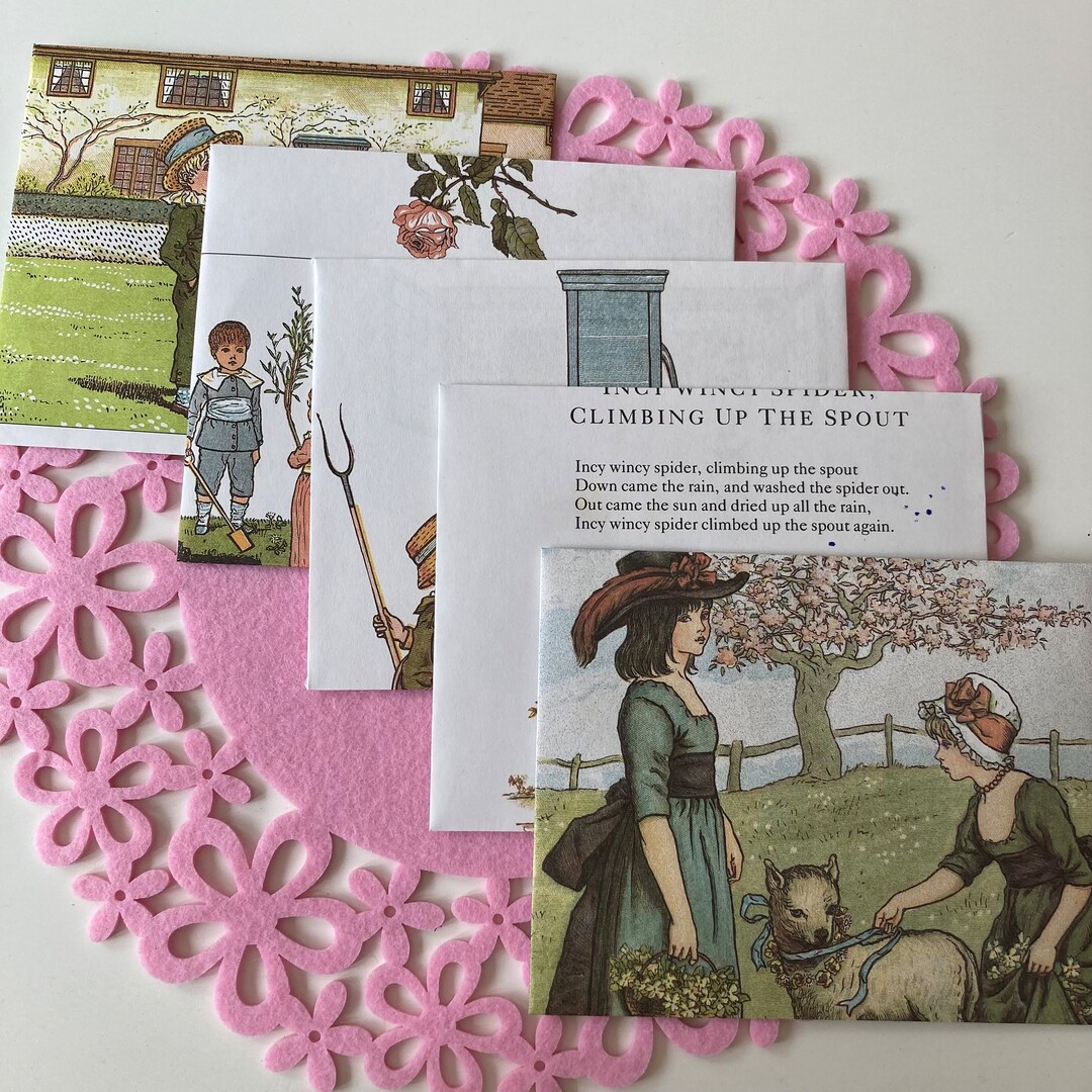 VINTAGE Nursery Rhyme Envelopes // Upcycled Stationery Etsy