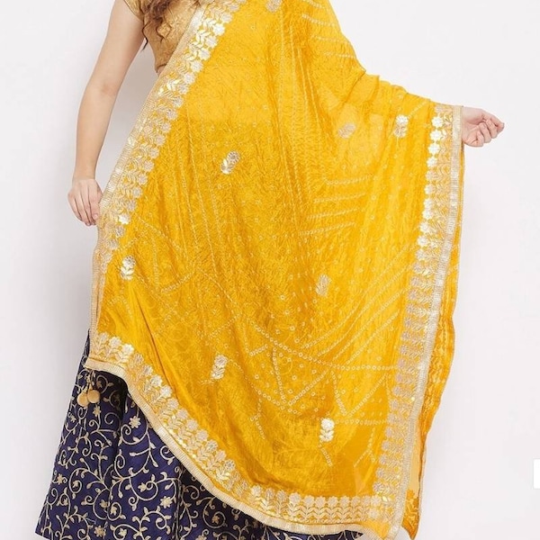 Yellow - Cotton Jaipur Printed Dupatta 18