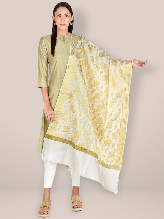 Ivory Gold Banarsi Dupatta Chunni