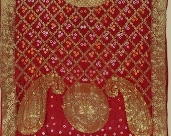 Banarasi Bandhej Gharchola Silk Dupatta