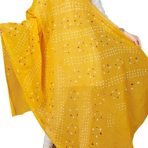 Rajasthani Cotton Solid Color Bandhani Dupatta Scarve/ Cotton Bandhani Bandhej Dupatta/ Tie Dye Scarve /Boho Bandhani Stole /Wedding Dupatta