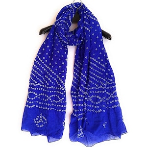 Rajasthani Kunstseide einfarbig Bandhani Dupatta Schal / Seide Bandhani Bandhej Dupatta / Tie Dye Schal /Boho Bandhani Stola /Hochzeit Dupatta