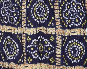 Bandhani Dupatta en soie mélangée faite main : écharpe tie-dye du Rajasthan