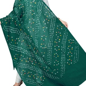 Rajasthani Cotton Solid Color Bandhani Dupatta Scarve/ Cotton Bandhani Bandhej Dupatta/ Tie Dye Scarve /Boho Bandhani Stole /Wedding Dupatta