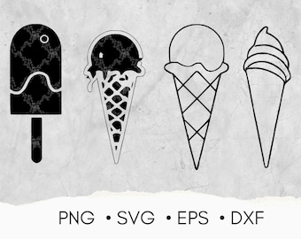 Eiscreme-Bundle-Desserts | svg - png - eps - dxf | Eis Silhouette | Cricut Schnittdatei | digitaler Download | sofort download