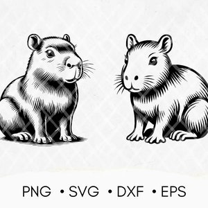カピバラ | SVG - PNG - DXF - eps | カピバラ T シャツ デザイン | 回路用 SVG ファイル | カピバラのシルエット | カピバラのベクター