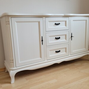 Chippendale style chest of drawers sideboard cabinet with 3 drawers and 2 doors 158 cm wide country house style image 6
