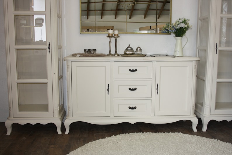 Chippendale style chest of drawers sideboard cabinet with 3 drawers and 2 doors 158 cm wide country house style image 10