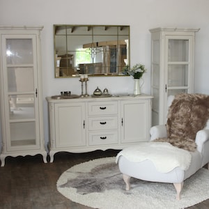 Chippendale style chest of drawers sideboard cabinet with 3 drawers and 2 doors 158 cm wide country house style image 3