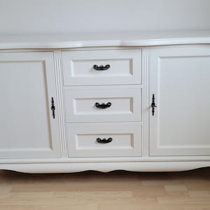 Chippendale style chest of drawers sideboard cabinet with 3 drawers and 2 doors 158 cm wide country house style image 4