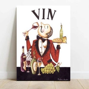 Wine on canvas idea for kitchen painting