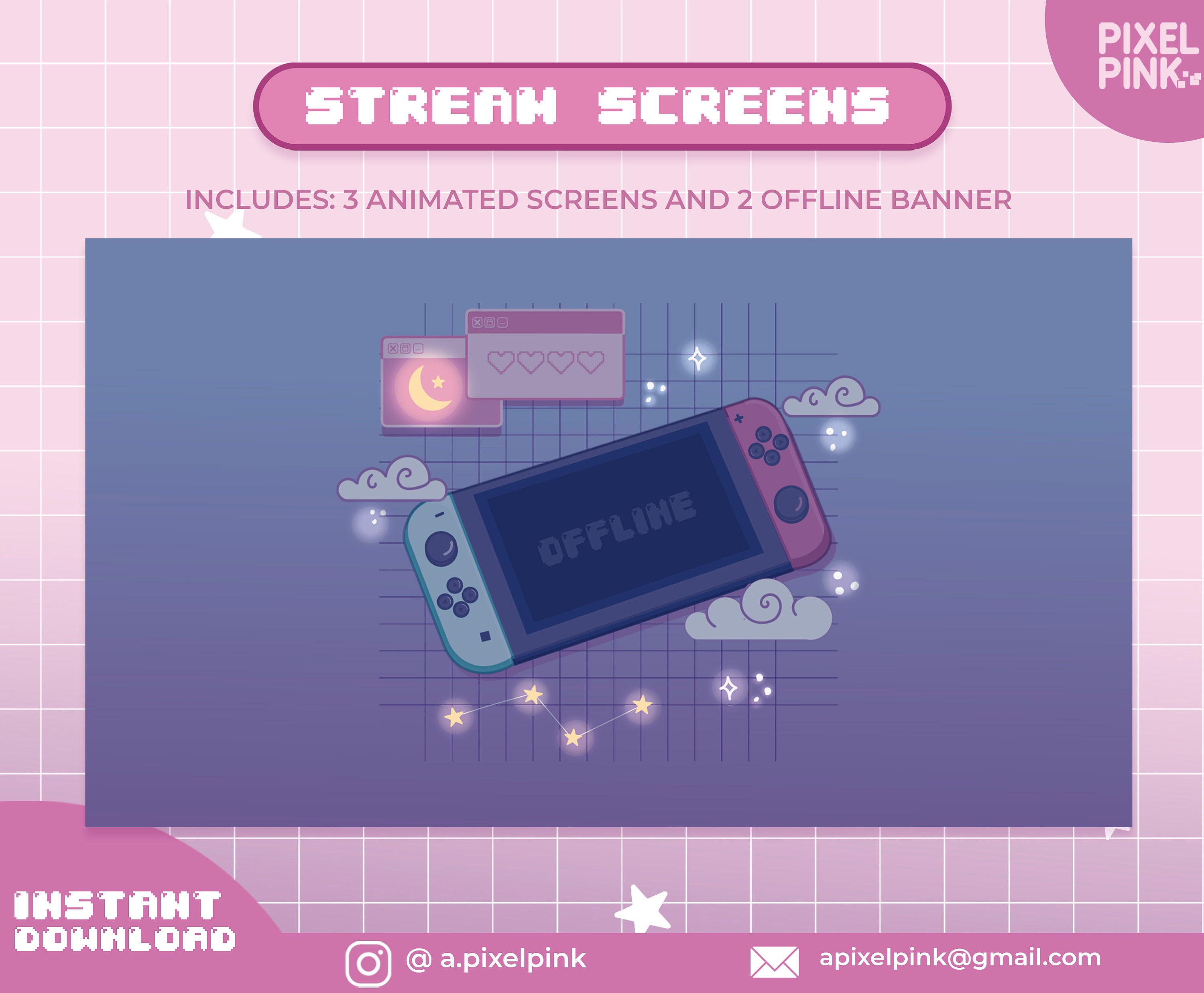 ANIMATED Stream Screens / Switch Clouds Stream / Twitch- Youtube ...