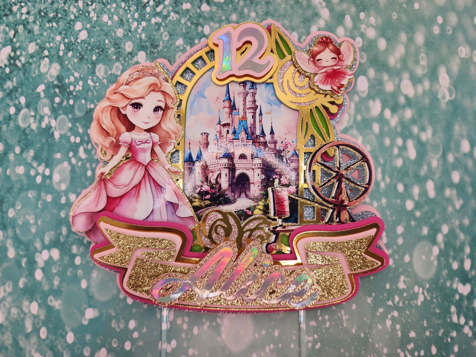 Customizable Pink Sleeping Beauty Cake Topper - Perfect for Children's ...