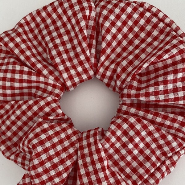 Red Gingham Scrunchie | Large Scrunchie | Hair Tie | Fashion Accessory | Hair Bracelet | Gifts For Her |