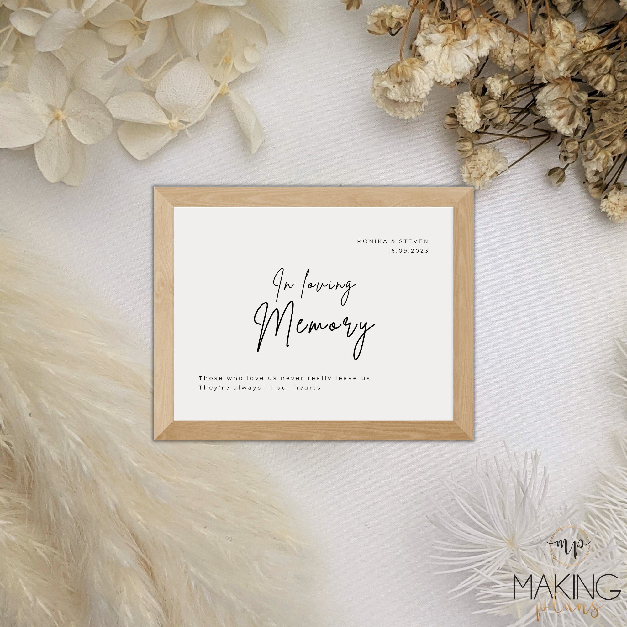 In Loving Memory Sign in Memory Sign for Funeral in Memory Etsy Australia