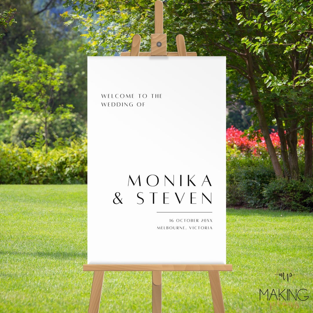 Modern Wedding Welcome Sign, Welcome to Our Wedding, Minimalist Design ...