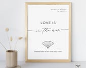 Grab a Fan Wedding Sign Printable Minimalist For Our Number One Fans Outdoor Wedding Reception Ceremony Signage Editable Canva Template MN04